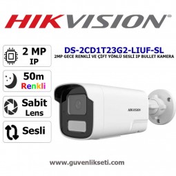 Hikvision DS-2CD1T23G2-LIUF/SL 2mp Gece Renkli ve Çift Yönlü Sesli ip Bullet Kamera
